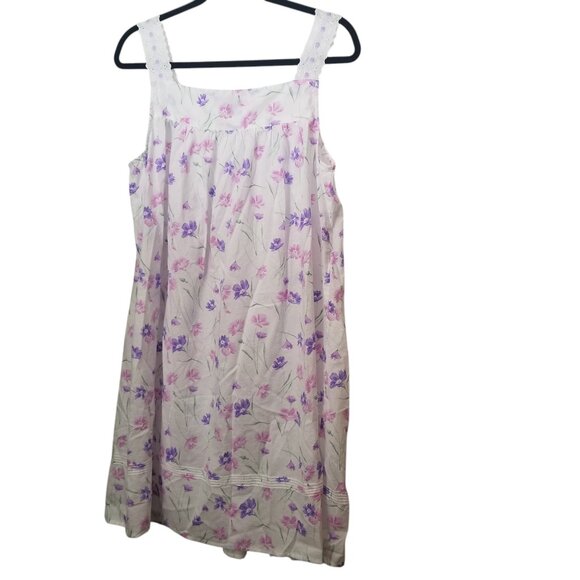 Eileen West Women's Floral Nightgowns Bundle of 2 Prairie Croquette Sz M - Picture 3 of 10